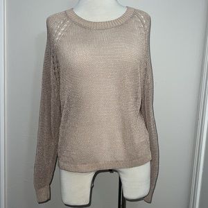 H&M Tan Long Sleeve Knitted Sweater Back Detail